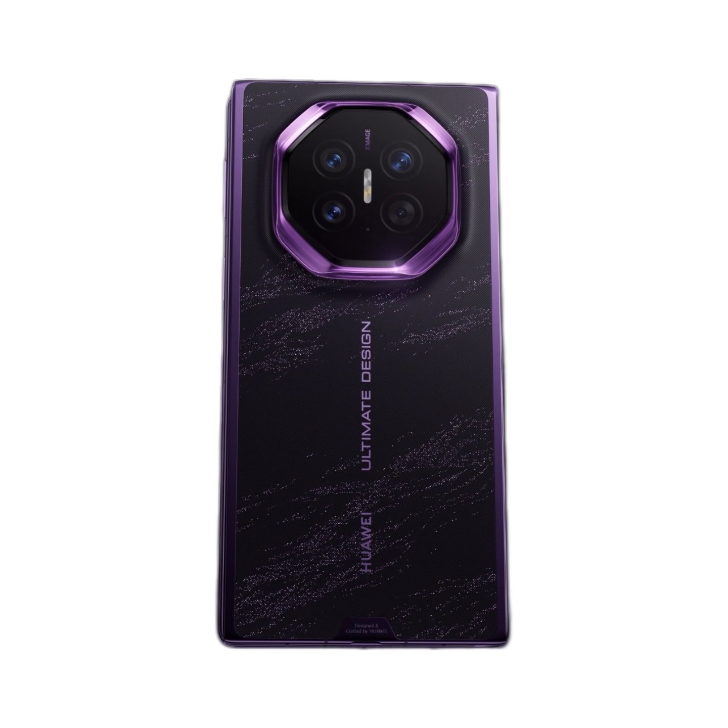 Huawei Mate XT 2 rear view showing the octagonal camera island with HUAWEI ULTIMATE DESIGN branding